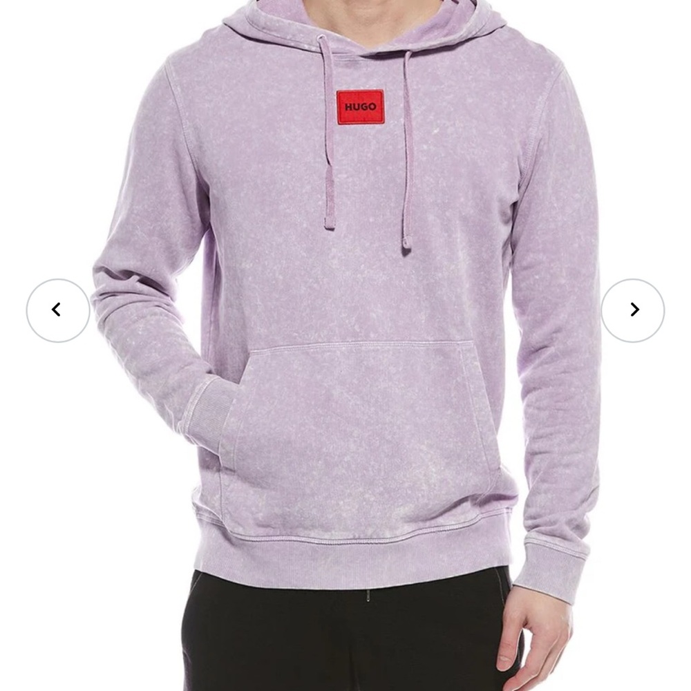 HUGO BOSS light Purple HOODIE. Size Large